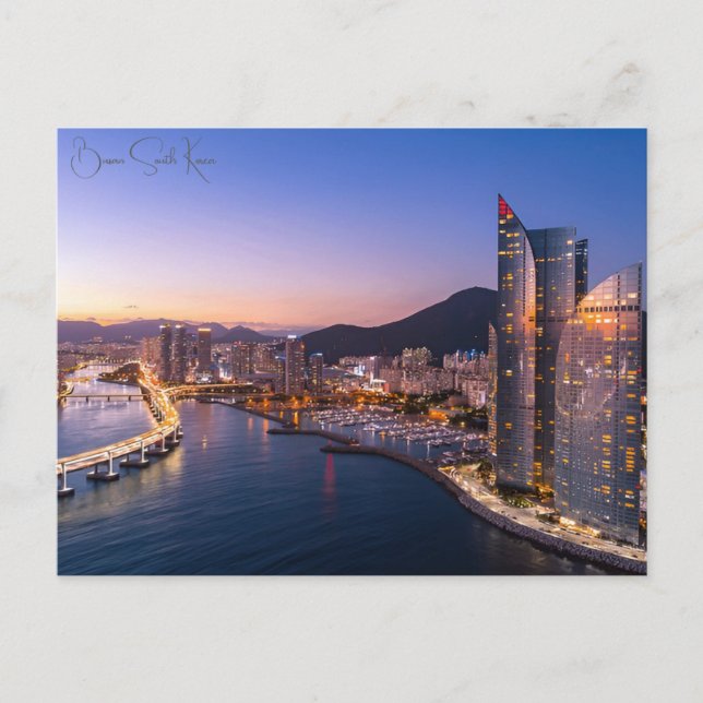 Vintage Reise Busan Südkorea Urlaub Retro Postkarte (Vorderseite)