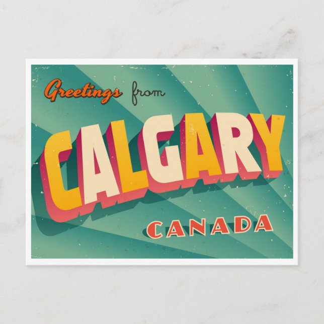 Vintage Reise Calgary Alberta Kanada Postkarte (Vorderseite)