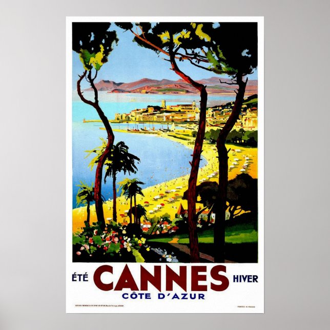 Vintage Reise, Cannes Poster (Vorne)