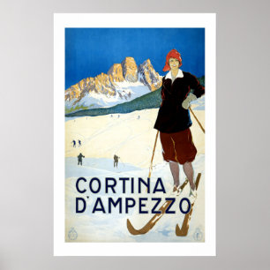 Vintage Reise Cortina-Italiens Poster