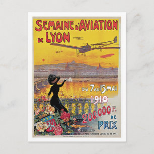 Vintage Reise der Lyon Aviation Week Postkarte