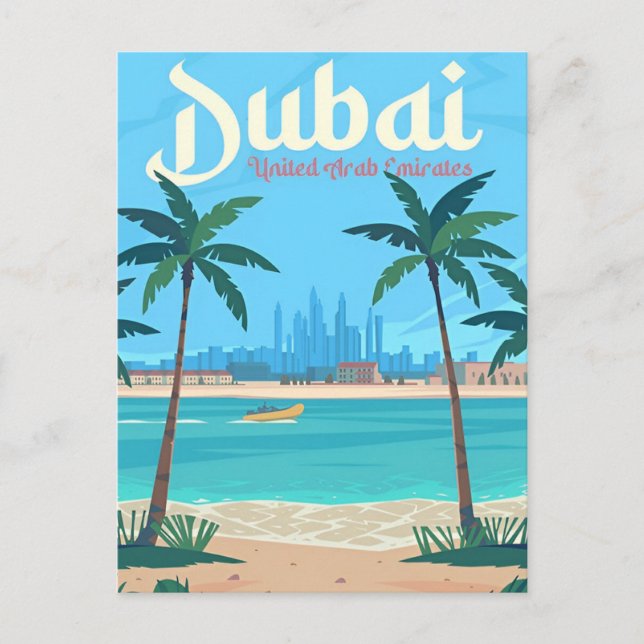 Vintage Reise Dubai Vereinigte Arabische Emirate S Postkarte (Vorderseite)