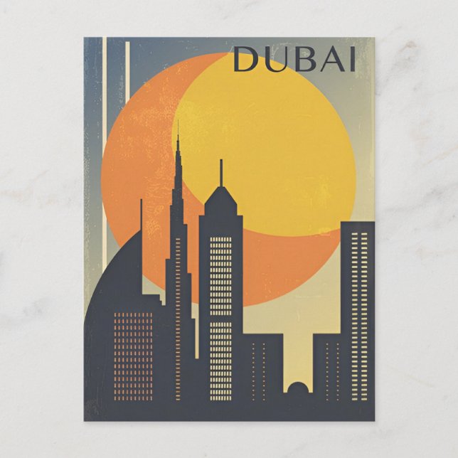 Vintage Reise Dubai Vereinigte Arabische Emirate S Postkarte (Vorderseite)
