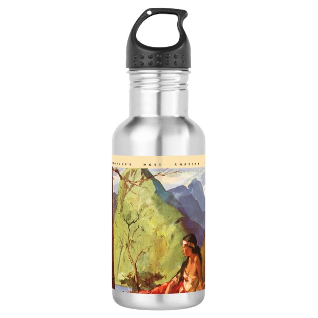 Vintage Reise, Edelstahlflasche (Vorderseite)