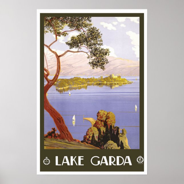 Vintage Reise, Gardasee Poster (Vorne)