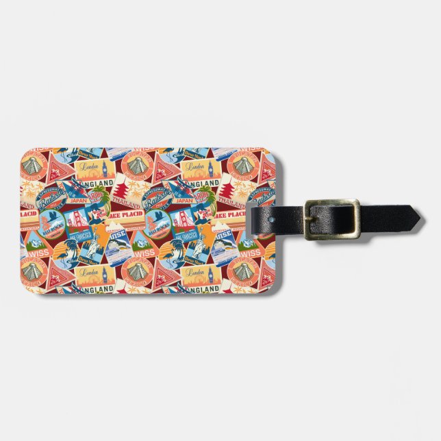 Vintage-Reise-Gepäckmarke Gepäckanhänger (Vorderseite horizontal)