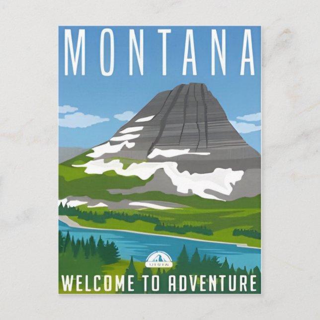Vintage Reise Glacier Nationalpark Montana Postkarte (Vorderseite)