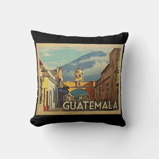 Vintage Reise Guatemalas Kissen (Vorderseite)