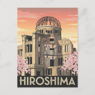 Vintage Reise Hiroshima Japan Friedensdom Postkarte