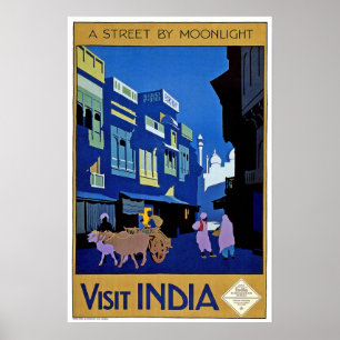 Vintage Reise, Indien Poster