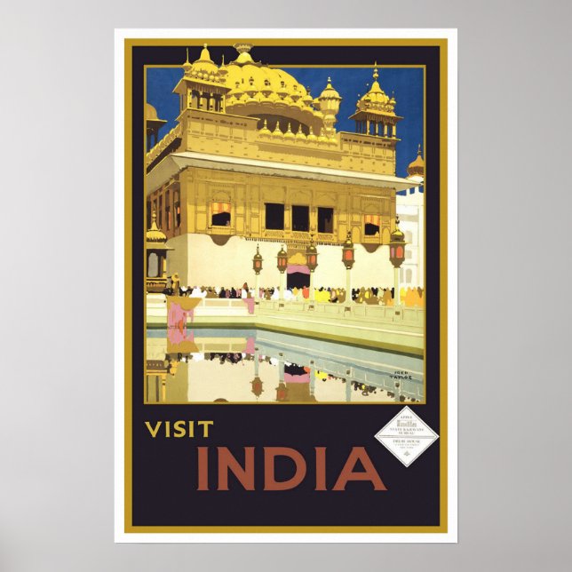 Vintage Reise, Indien Poster (Vorne)