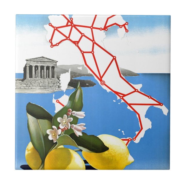 Vintage Reise Italien Fliese (Vorderseite)