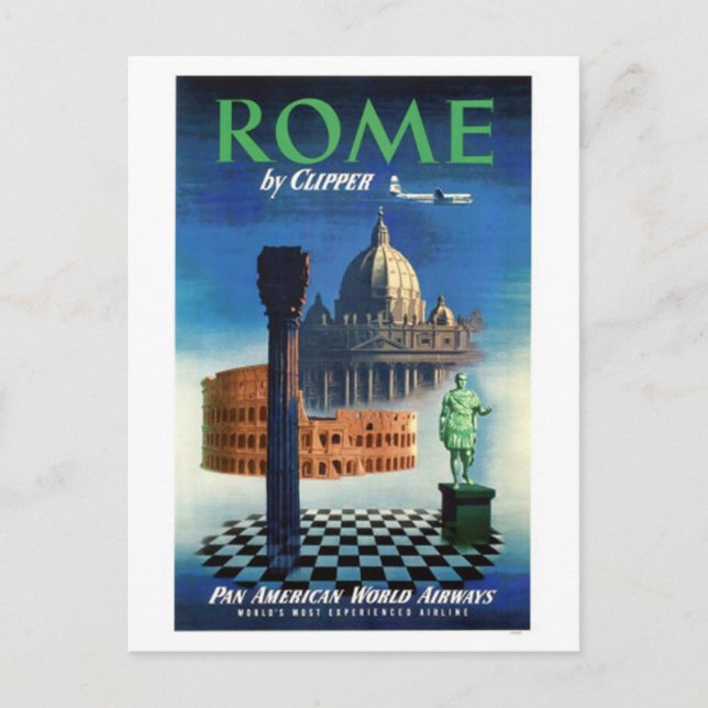 Vintage Reise Italien, Rom - Postkarte (Vorderseite)