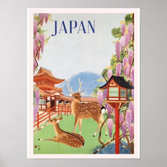Vintage Reise Japan durch die Eisenbahn Poster (Vorne)