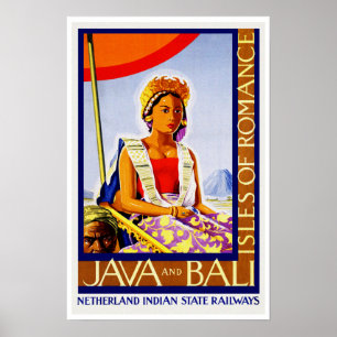 Vintage Reise Java und Bali Poster