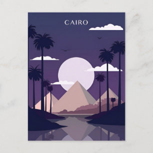 Vintage Reise Kairo Ägypten Pyramiden & Sphinx Giz Postkarte