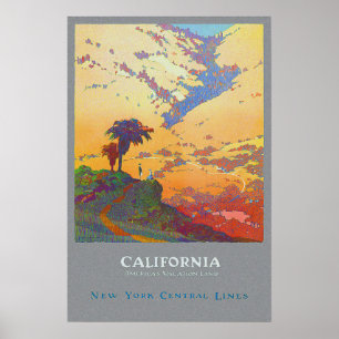 Vintage Reise Kaliforniens Poster