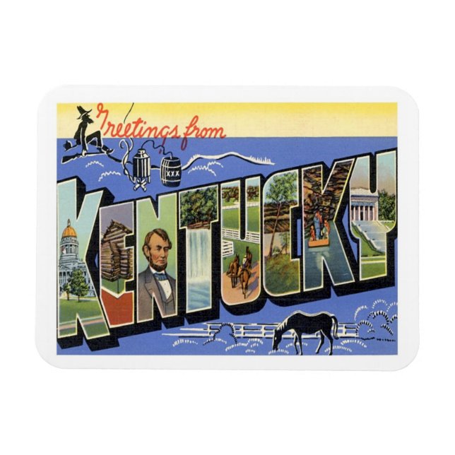 Vintage Reise Kentucky Magnet (Horizontal)