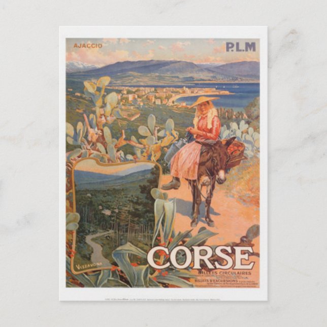 Vintage Reise Korsika, Ajaccio - Postkarte (Vorderseite)