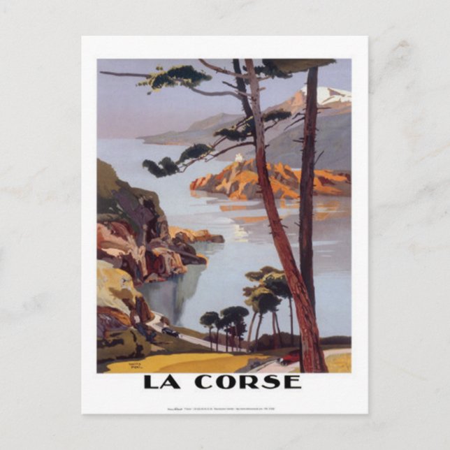 Vintage Reise Korsika - Postkarte (Vorderseite)