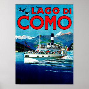 Vintage Reise Lago di Como Lake Italien Poster