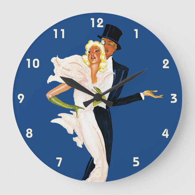 Vintage Reise, Liebe Romantik Monte Carlo Große Wanduhr (Vorderseite)