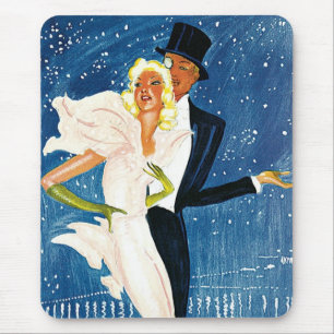 Vintage Reise, Liebe Romantik Winter in Monte Carl Mousepad