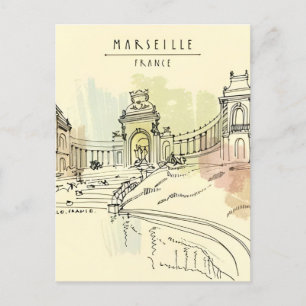 Vintage Reise Marseille Frankreich Retro Tourismus Postkarte