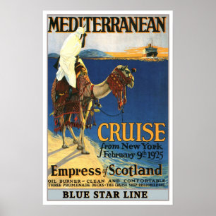 Vintage Reise, Mittelmeerkreuzfahrt Poster
