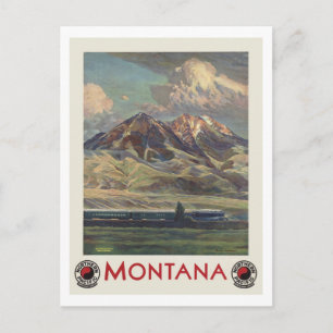 Vintage Reise Montana Postkarte