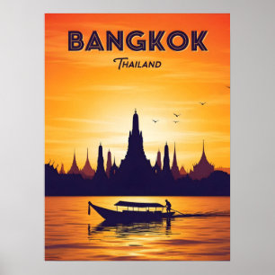 Vintage Reise nach Bangkok Poster