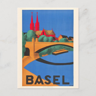 Vintage Reise nach Basel Schweiz Postkarte