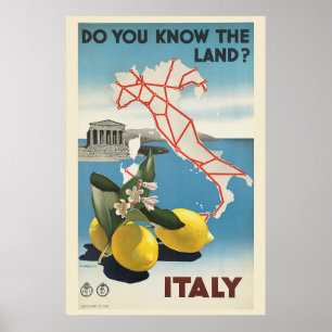 Vintage Reise nach Italien Poster