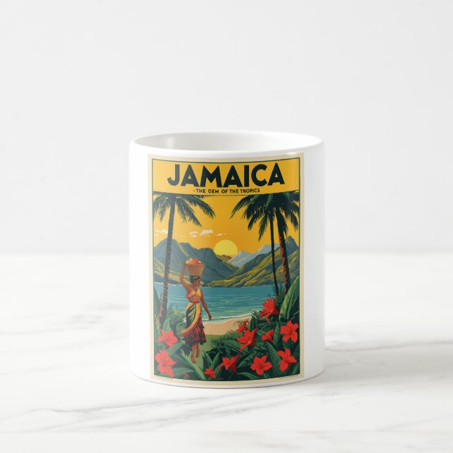 Vintage Reise nach Jamaika Kaffeetasse (Mittel)
