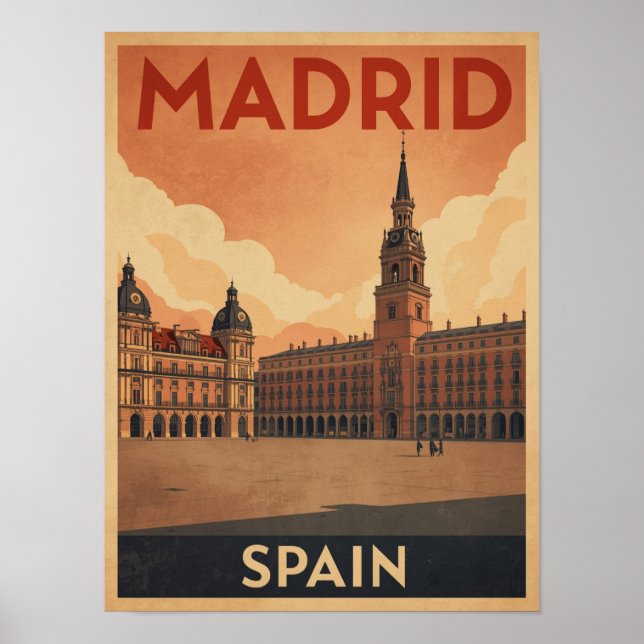 Vintage Reise nach Madrid Poster (Vorne)
