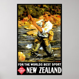 Vintage Reise nach Neuseeland Poster