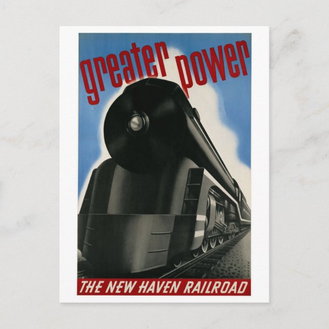 Vintage Reise nach New Haven Postkarte (Vorderseite)