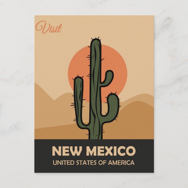 Vintage Reise nach New Mexico Postkarte (Vorderseite)