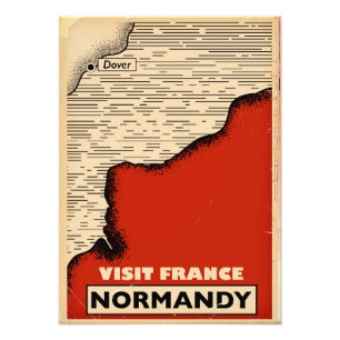 Vintage Reise nach Normandie, Frankreich Fotodruck
