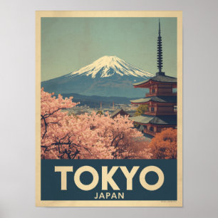 Vintage Reise nach Tokio Poster