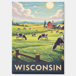 Vintage Reise nach Wisconsin Magnet
