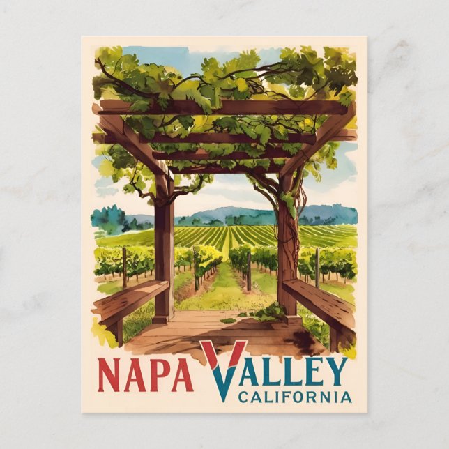 Vintage Reise Napa Tal Locarno Postkarte (Vorderseite)