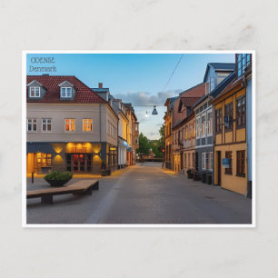 Vintage Reise Odense Dänemark Stadthäuser Postkarte