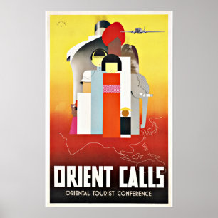 Vintage Reise-Orient-Anrufe nach Asien Poster