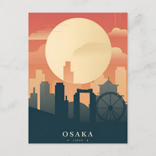 Vintage Reise Osaka Japan Asien Stadt Geisha  Postkarte