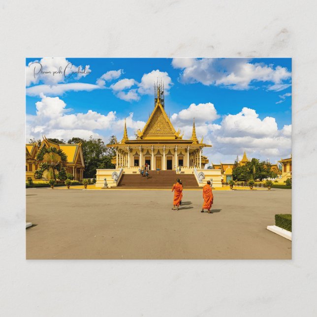 Vintage Reise Phnom penh Kambodscha Stadt Postkarte (Vorderseite)