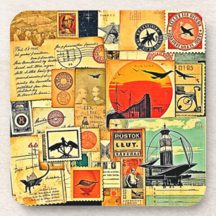 Vintage Reise Postkarte Kunst, Dichtung und Musik Getränkeuntersetzer