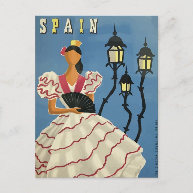 Vintage Reise Postkartenposter Spanien Postkarte (Vorderseite)