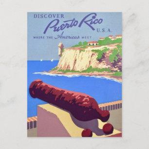Vintage-Reise Puerto Rico Postkarte