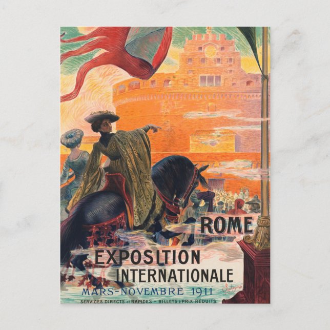Vintage Reise Rom Italien - Postkarte (Vorderseite)